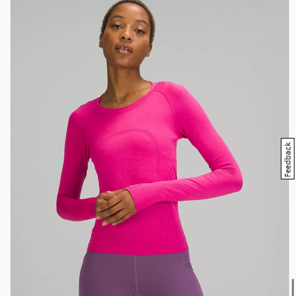 NWT Lululemon swiftly tech long sleeve shirt 2.0 race length - Sonic pink size 2